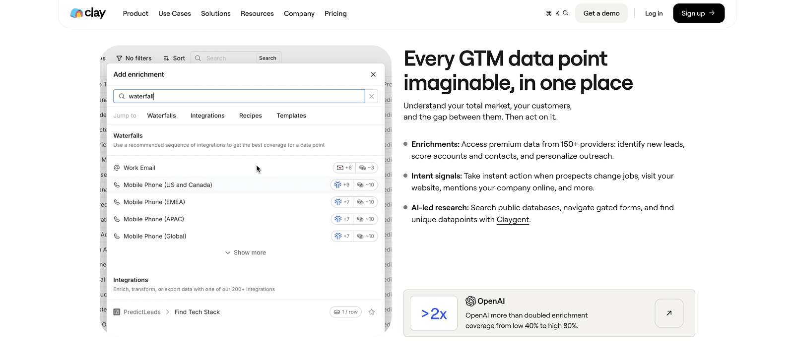 clay.com homepage as a person sees it